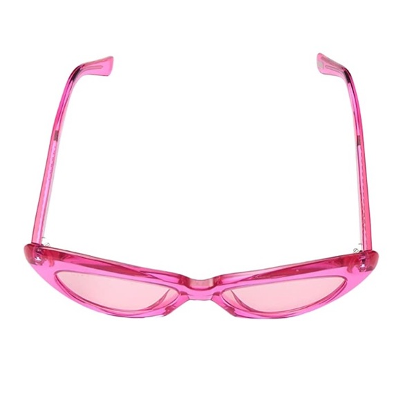 DIFF Pink Cleo Sunglasses Cat Eye Transparent Pink Frames Pink Lenses Retro NWT - Picture 5 of 10